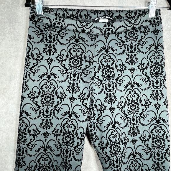 Planet Gold Leggings Pants Women Large Gray Black Brocade Ankle Stretch Pull On - Picture 2 of 9